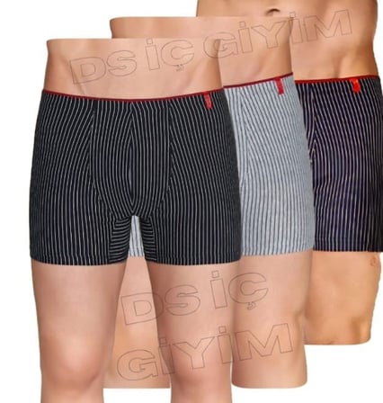BERRAK 4433 ERKEK ÇOK RENKLİ ÇİZGİLİ SPORT BOXER 3 ADET