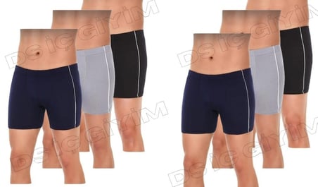 YILDIZ ÇAMAŞIR 106, 107, 108, ERKEK MODAL BİYELİ SİYAH, GRİ, LACİVERT, BOXER 6 ADET
