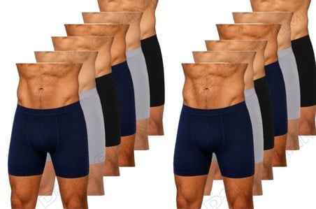 YILDIZ ÇAMAŞIR 321, 322, 323, ERKEK BAMBU LİKRALI SİYAH, GRİ, LACİVERT, BOXER 12 ADET