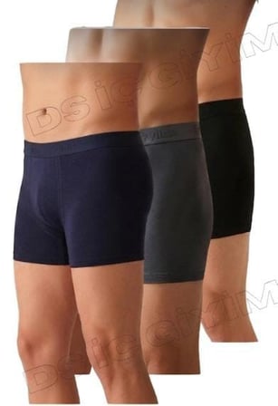 YILDIZ ÇAMAŞIR 38,40,42 ERKEK MODAL LİKRALI SİYAH, LACİVERT, FÜME BOXER 3 ADET