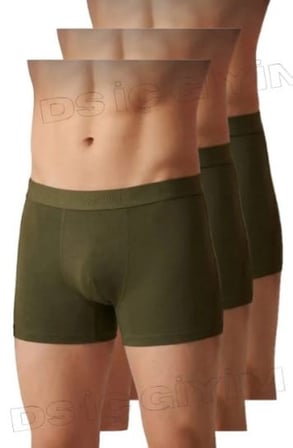YILDIZ ÇAMAŞIR 36 ERKEK MODAL LİKRALI HAKİ BOXER 3 ADET