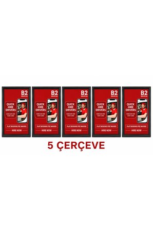 5 Adet B2 50x70 Siyah Alüminyum Çerçeve Açılır Kapanır Gönye Köşe 25mm