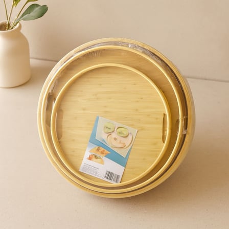 Bambu Ahşap Yuvarlak Tepsi