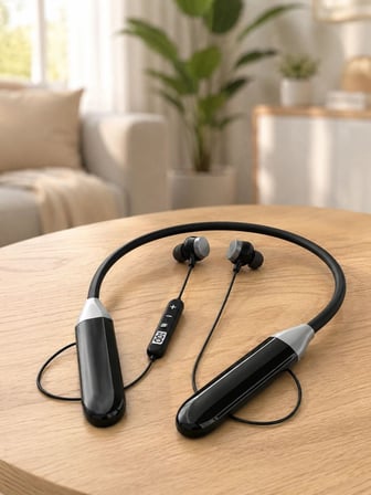 Uzun Kullanım Süreli Bluetooth Kulaklık Boyun Bantlı Mikrofonlu Kablosuz Müzik Ve Görüşme Kulaklığı