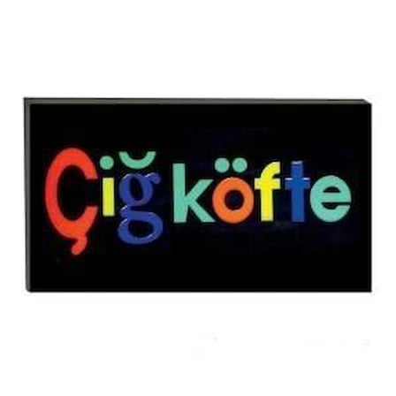 Işıklı Tak Çalıştır Hazır Tabela Çiğ Köfte
