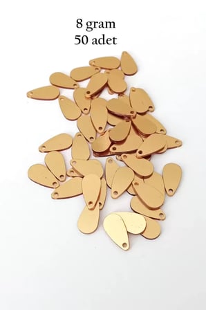 Oya Abiye Bileklik Kolye Pleksi Metalik Plastik Pul Altın Renk 8 gram 50 adet - BNC484