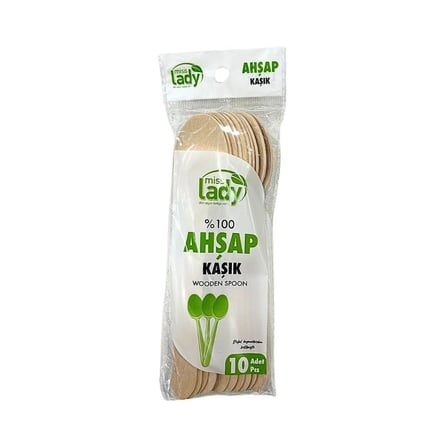10'li Lüks Ahşap Kaşık