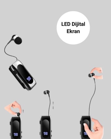 Dijital Göstergeli Bluetooth Kulaklık – Klipsli Ve Şık Tasarım Yeni Nesil