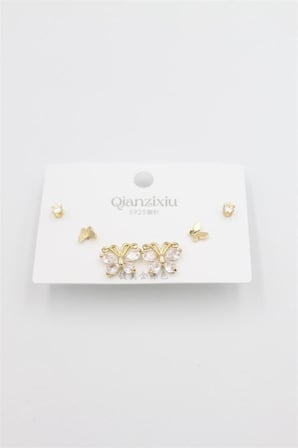 Çoklu Set Küpe - Altın