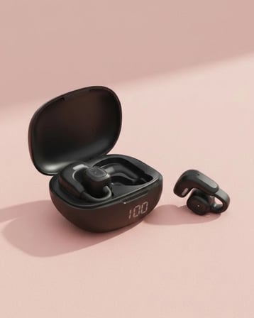 Açık Tasarım Kablosuz Bluetooth Spor Kulaklık Led Ekranlı