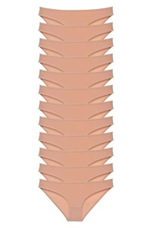 12 adet Süper Eko Set Likralı Kadın Slip Külot Ten