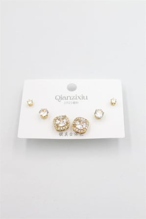 Çoklu Set Küpe - Altın