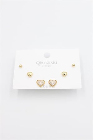 Çoklu Set Küpe - Altın