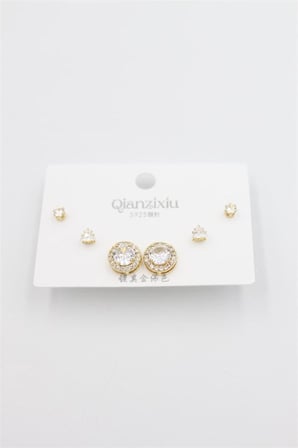 Çoklu Set Küpe - Altın