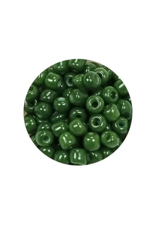 Dökme Cam Kum Boncuk Büyük Boy (6/0) 4 mm - 20 Gram - Koyu Yeşil - BNC076