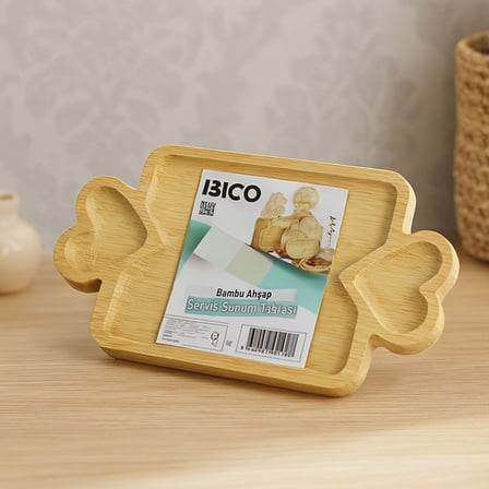 Bambu Ahsap Servis Tepsisi 25X14 Cm 3 Bolmeli Sunum Tahtasi
