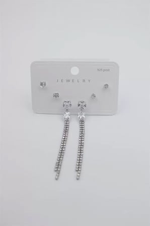 Çoklu Set Küpe - Gümüş