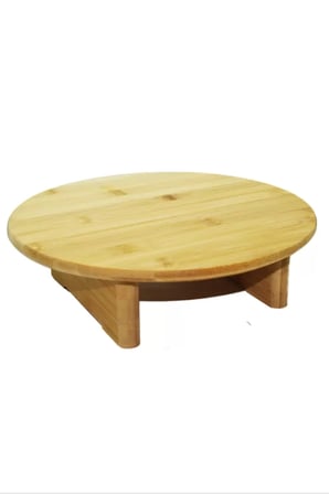 Ahşap Kesim Tahtası Panosu 30 Cm. Yuvarlak Bambu Ayaklı -10506