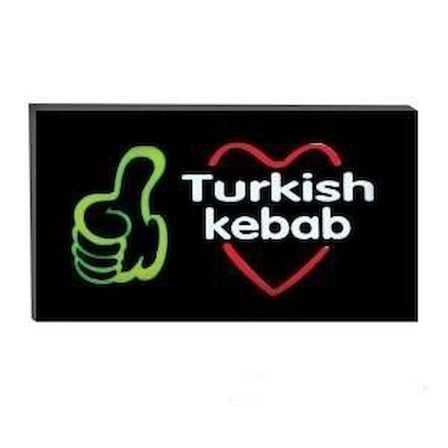 Işıklı Tak Çalıştır Hazır Tabela Turkish Kebap