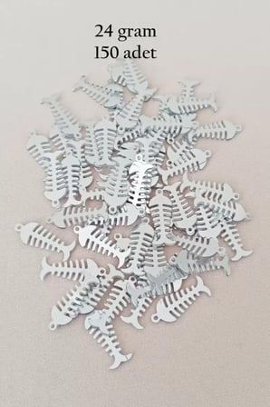 Oya Abiye Bileklik Kolye Pleksi Metalik Plastik Pul Gümüş Renk 24 gram 150 adet - BNC589
