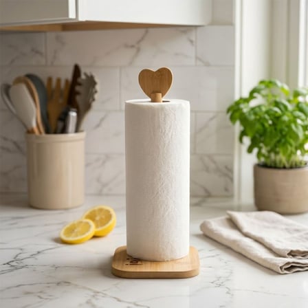 Bambu Kağıt Havluluk 12X12 Cm Kalp Başlı Sap 28.5 Cm