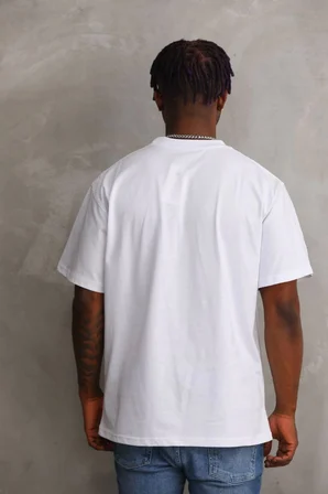 Baskılı Oversize T-Shirt - Beyaz