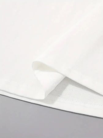 20/1 Penye Compack Palmiye Ön Baskılı Oversize Bisiklet Yaka Kısa Kol Yazlık T-shirt - Beyaz