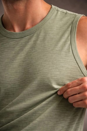 Erkek Flamlı Kumaş Kolsuz Atlet Günlük Fitness Spor T-Shirt - Mint Yeşili