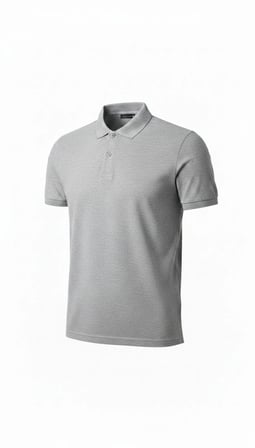 Erkek Polo Yaka Düğmeli Pike Kumaş Tişört Regular Fit Kısa Kol T-Shirt - Gri
