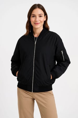 Bomber Mont Ceket Siyah