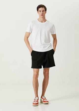 Basic Bisiklet Yaka Regular T-Shirt - Beyaz