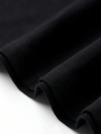 Marsilyan Erkek Tişört Siyah Oversize Bisiklet Yaka Kısa Kol Unisex L Beden Grafik Desenli