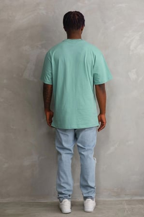 Baskılı Oversize T-Shirt - Mint Yeşili