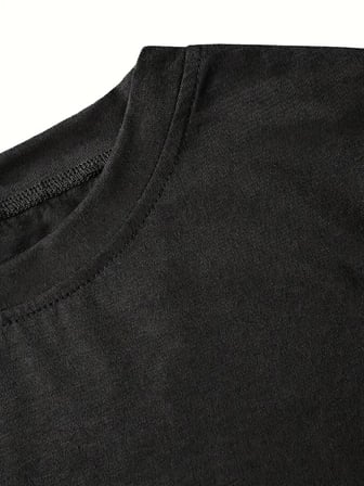 fiyonk Ön Arka baskılı siyah oversize   Kısa Kol t-shirt- Siyah