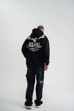 MARSİLYAN Kapüşonlu Sweatshirt Siyah Unisex Oversize Baskılı