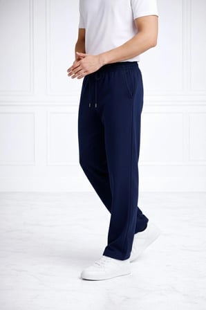 Marsilyan Jogger Eşofman Altı Lacivert Boru Paça Pamuk Mevsimlik Oversize Fit Cepli Bağcıklı