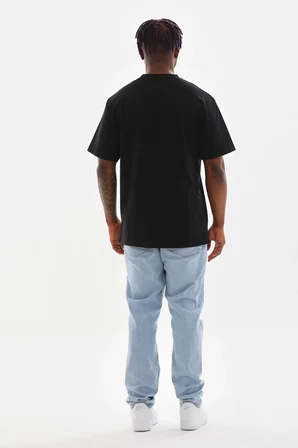 Baskılı Oversize T-Shirt - Siyah