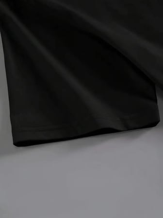 20/1 Penye Compack Baskılı Oversize Kahve Desenli   Kısa Kol Yazlık T-shirt - Siyah