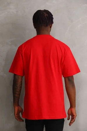 Baskılı Oversize T-Shirt - Kırmızı