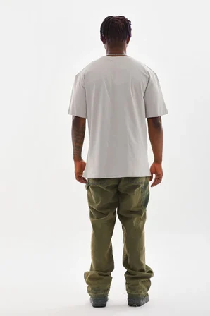 Baskılı Oversize T-Shirt - Gri