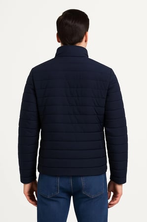 Bomber Mont Ceket – Su İtici Kumaş, Kapitone Astarlı, Fermuarlı, Kışlık - Lacivert