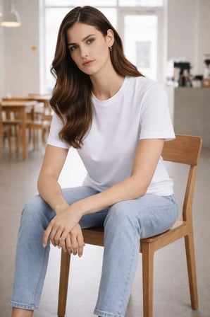 Kadın Bisiklet Yaka Yazlık Kısa kol Düz Tişört Regular Kalıp T-shirt - Beyaz