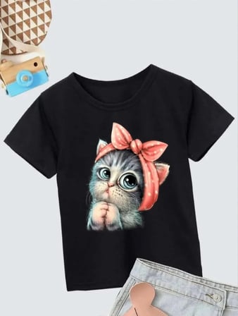 Baskılı T-Shirt - Siyah