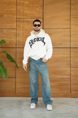 Kapüşonlu Sweatshirt Hoodie - Beyaz