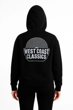 Kapşonlu Sweatshirt – Oversize“West Coast Classics” - Siyah