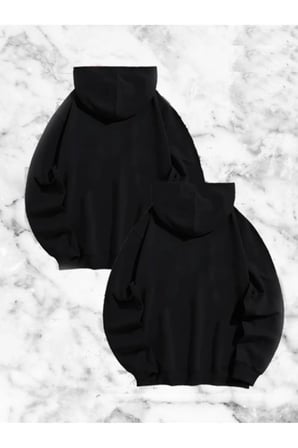 Sevgili Çift Kombini Örümcek Baskılı Kapüşonlu Sweatshirt Hoodie - Siyah