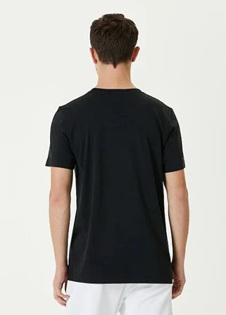 Basic Bisiklet Yaka Regular T-Shirt - Siyah