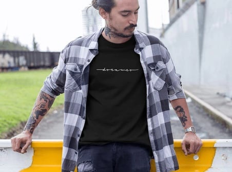 Bisiklet Yaka Baskılı Oversize T-Shirt - Siyah