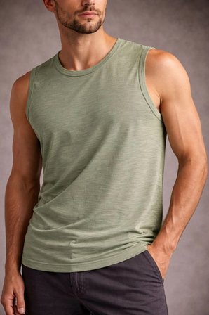 Erkek Flamlı Kumaş Kolsuz Atlet Günlük Fitness Spor T-Shirt - Mint Yeşili