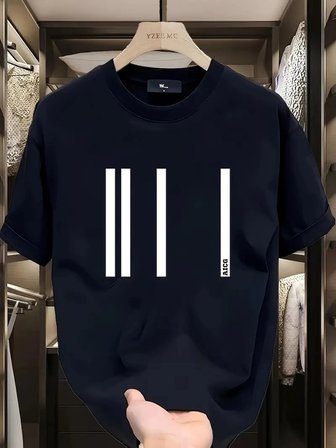 AICG Ön Arka Baskılı Bisiklet Yaka   Oversize Bisiklet Yaka T-shirt - Siyah